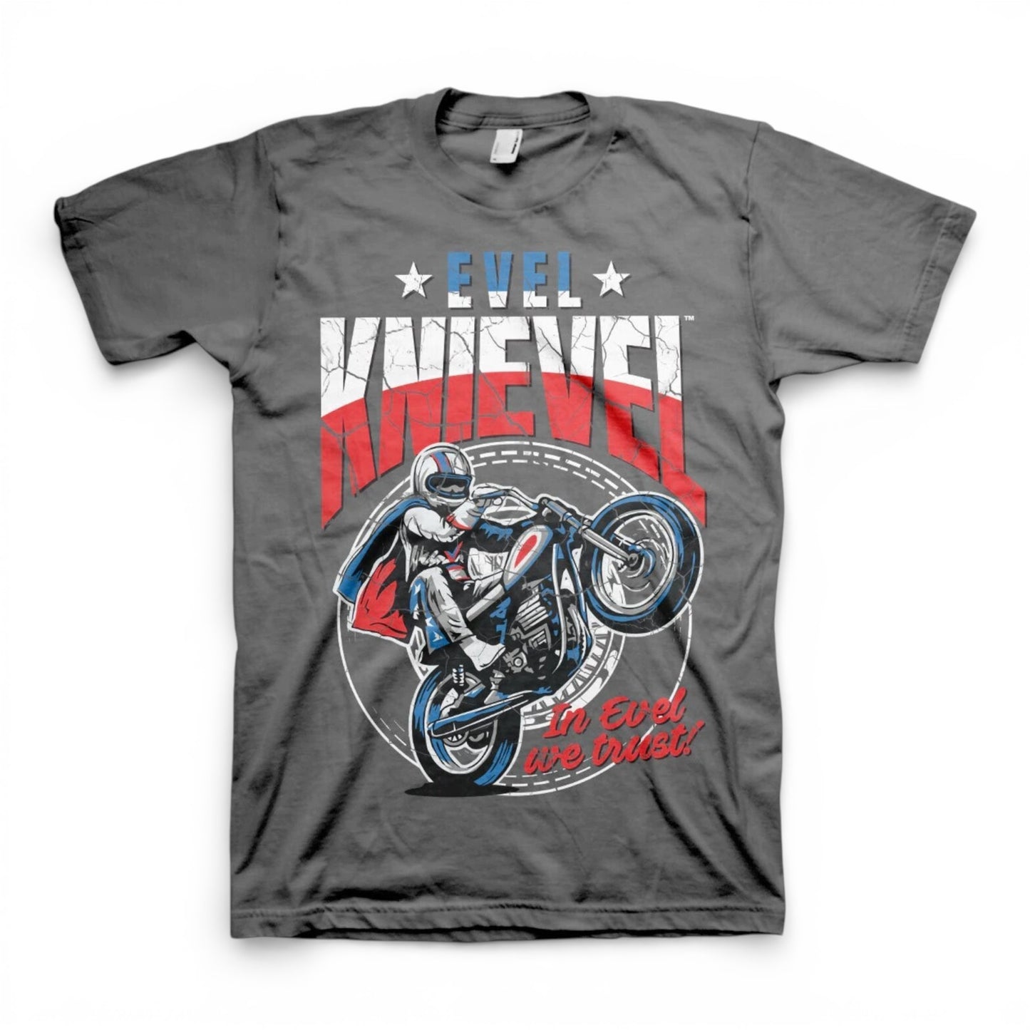 Evel Knievel Wheelie T-shirt dark grey