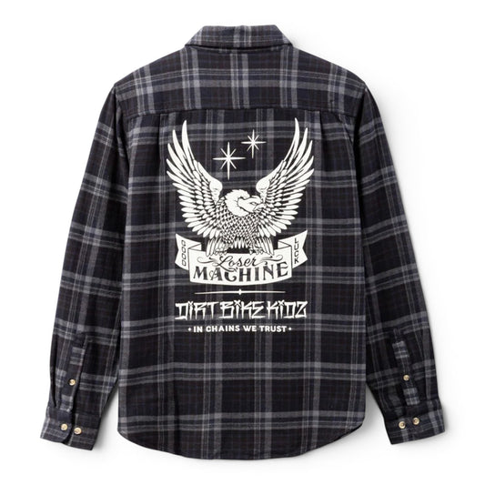 LOSER MACHINE STEP UP FLANNEL SHIRT BLACK