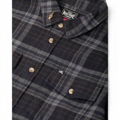 LOSER MACHINE STEP UP FLANNEL SHIRT BLACK
