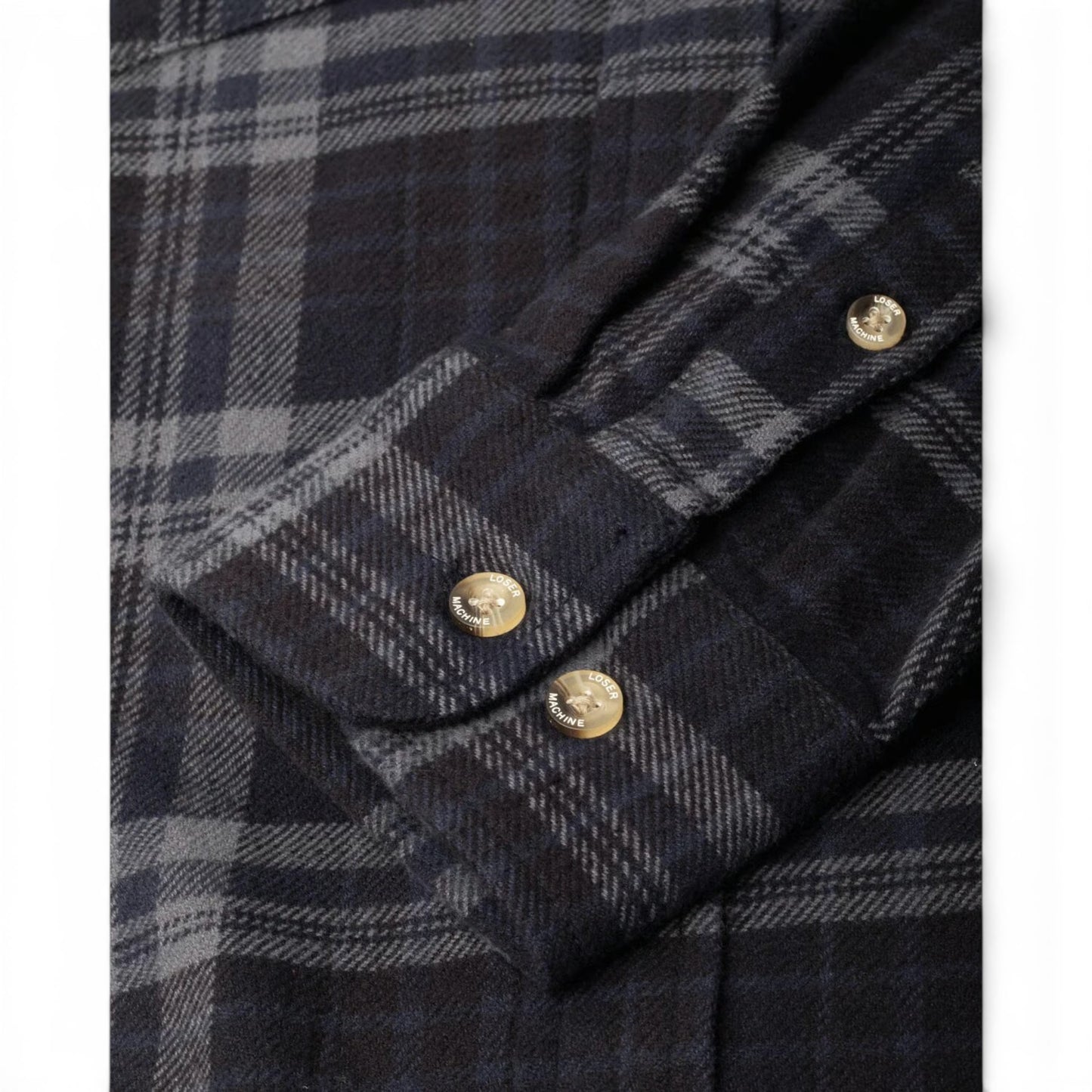 LOSER MACHINE STEP UP FLANNEL SHIRT BLACK