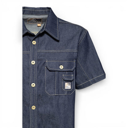 KING KEROSIN MOTOR CREW DENIM WORKER SHIRT DARK BLUE WASH