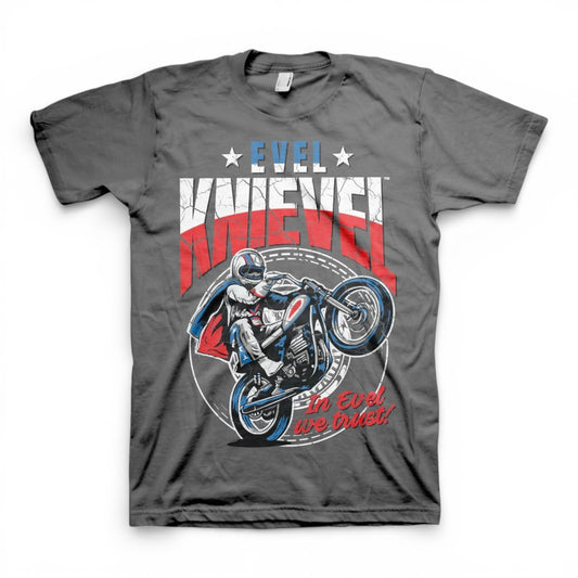 Evel Knievel Wheelie T-shirt dark grey