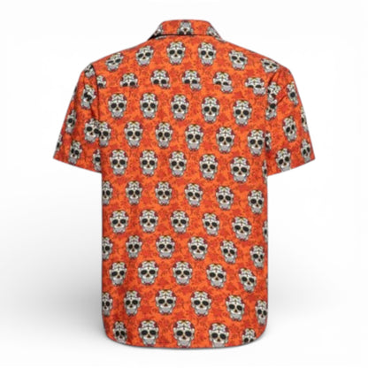 KING KEROSIN VINTAGE SKULL & FLOWERS T-SHIRT CINNAMON