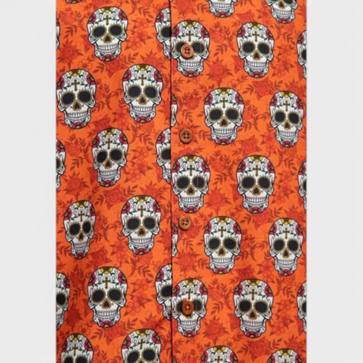 KING KEROSIN VINTAGE SKULL & FLOWERS T-SHIRT CINNAMON