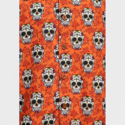 KING KEROSIN VINTAGE SKULL & FLOWERS T-SHIRT CINNAMON