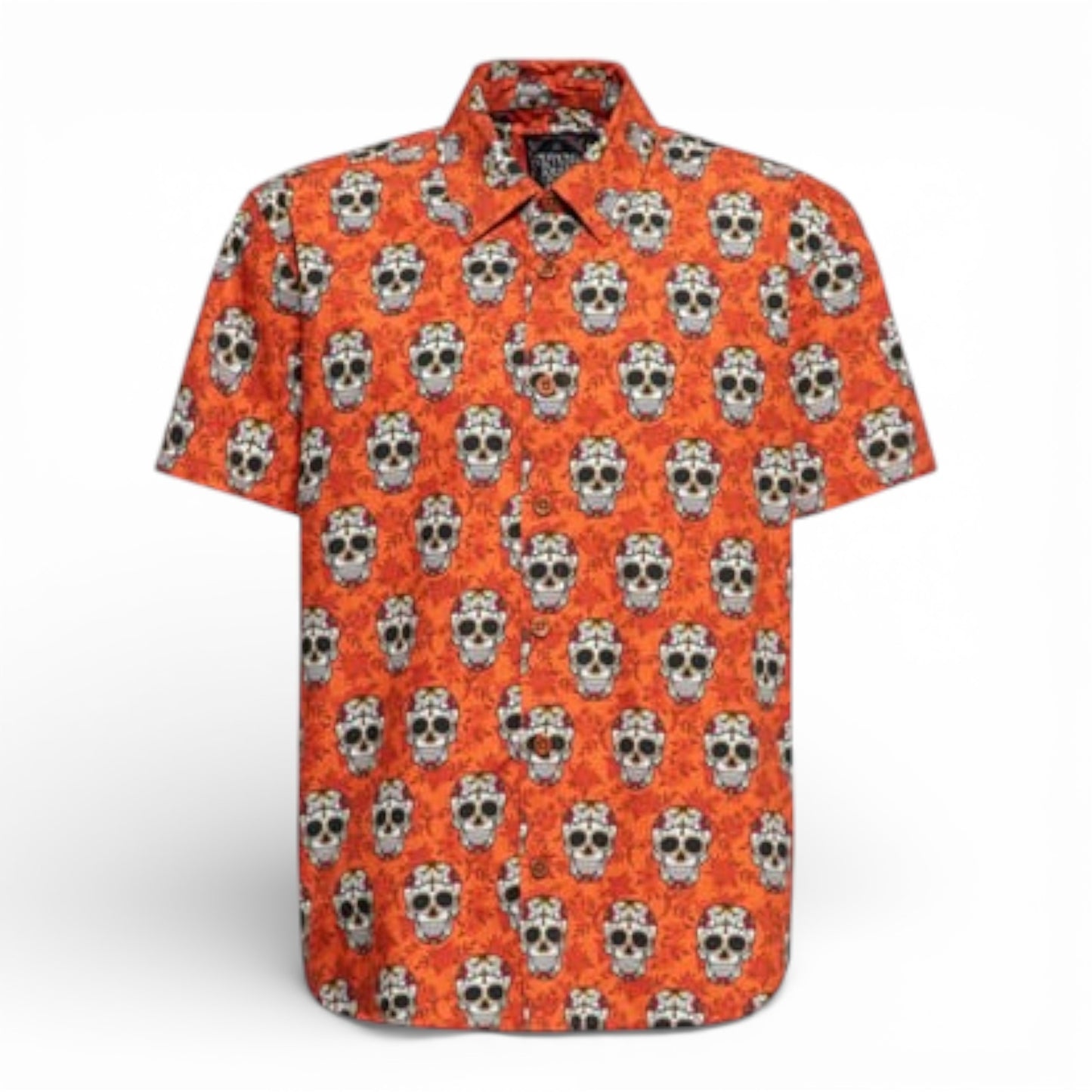 KING KEROSIN VINTAGE SKULL & FLOWERS T-SHIRT CINNAMON