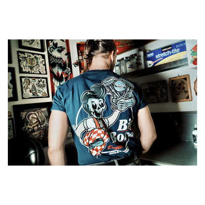 DOWN-N-OUT BIG BORE T-SHIRT NAVY BLUE