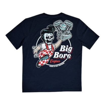 DOWN-N-OUT BIG BORE T-SHIRT NAVY BLUE
